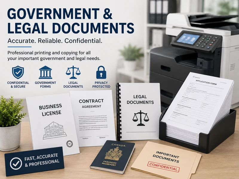 Government and legal documents prepared for professional printing and copying