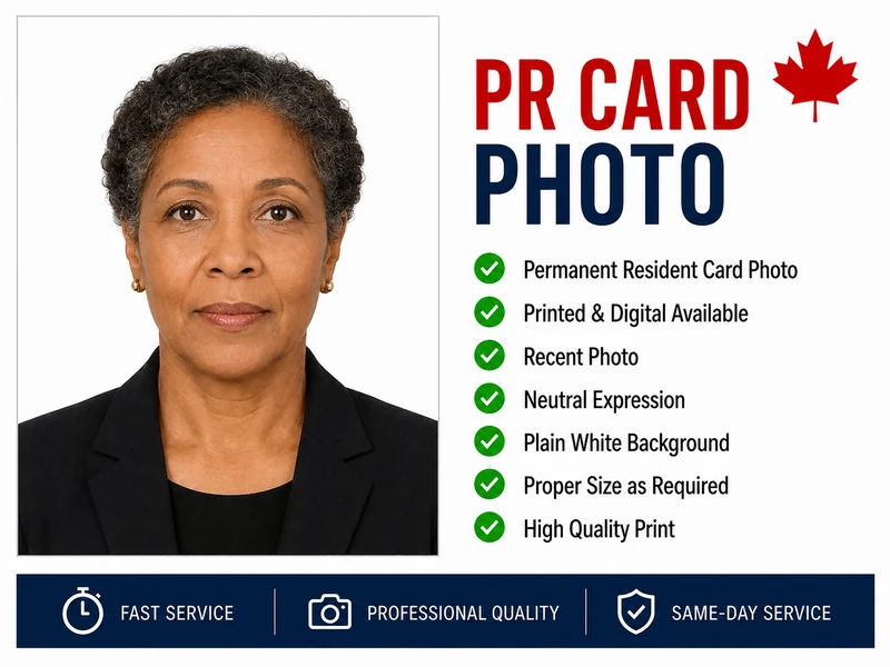 PR card photo service with professional Permanent Resident Card photo and digital photo option